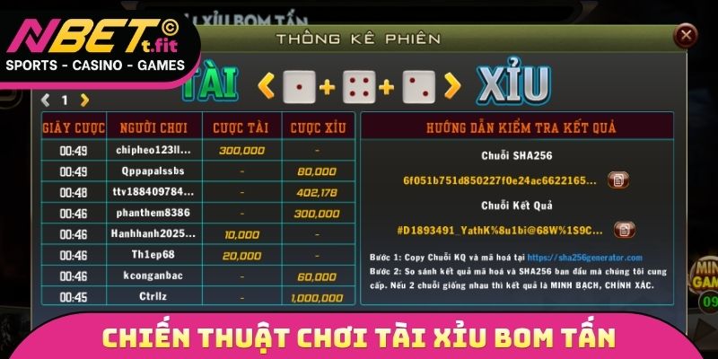 Chiến thuật chơi tài xỉu bom tấn