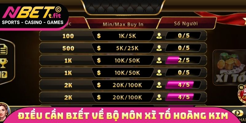 Điều cần biết về bộ môn Xì tố hoàng kim