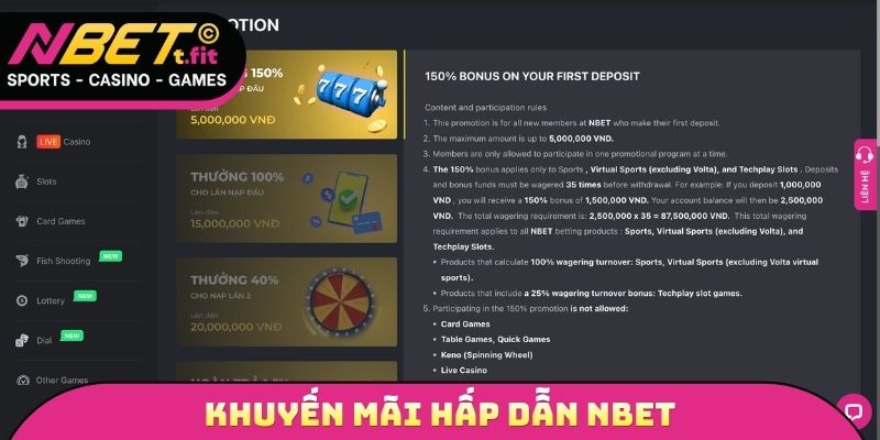 Khuyến mãi hấp dẫn NBET