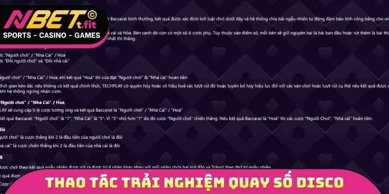 Thao tác trải nghiệm quay số Disco